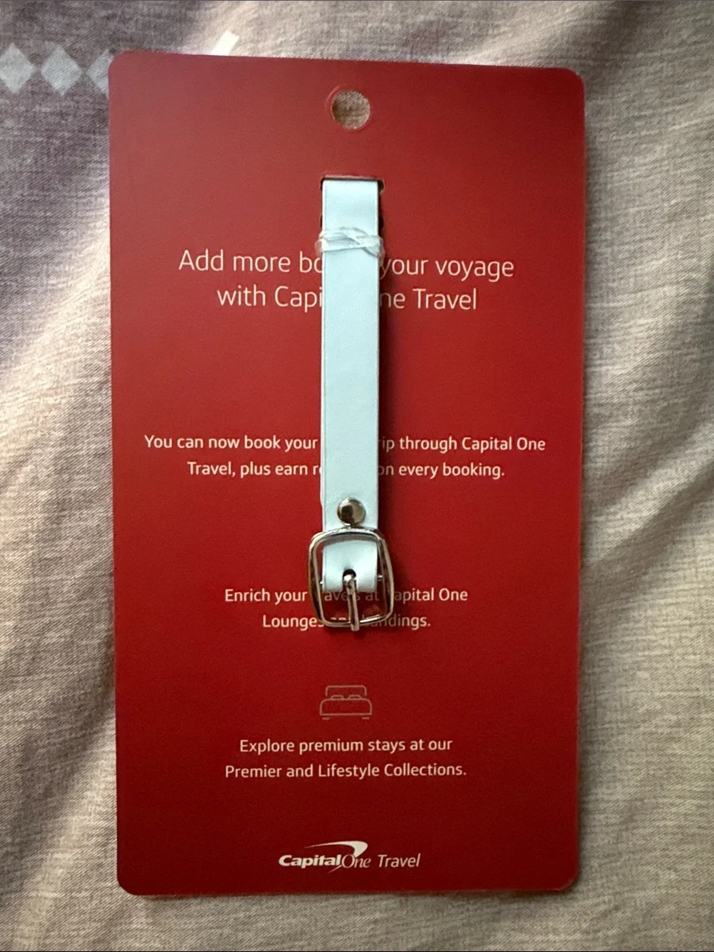 Capital One Light Sky Blue Travel Luggage ID Tag